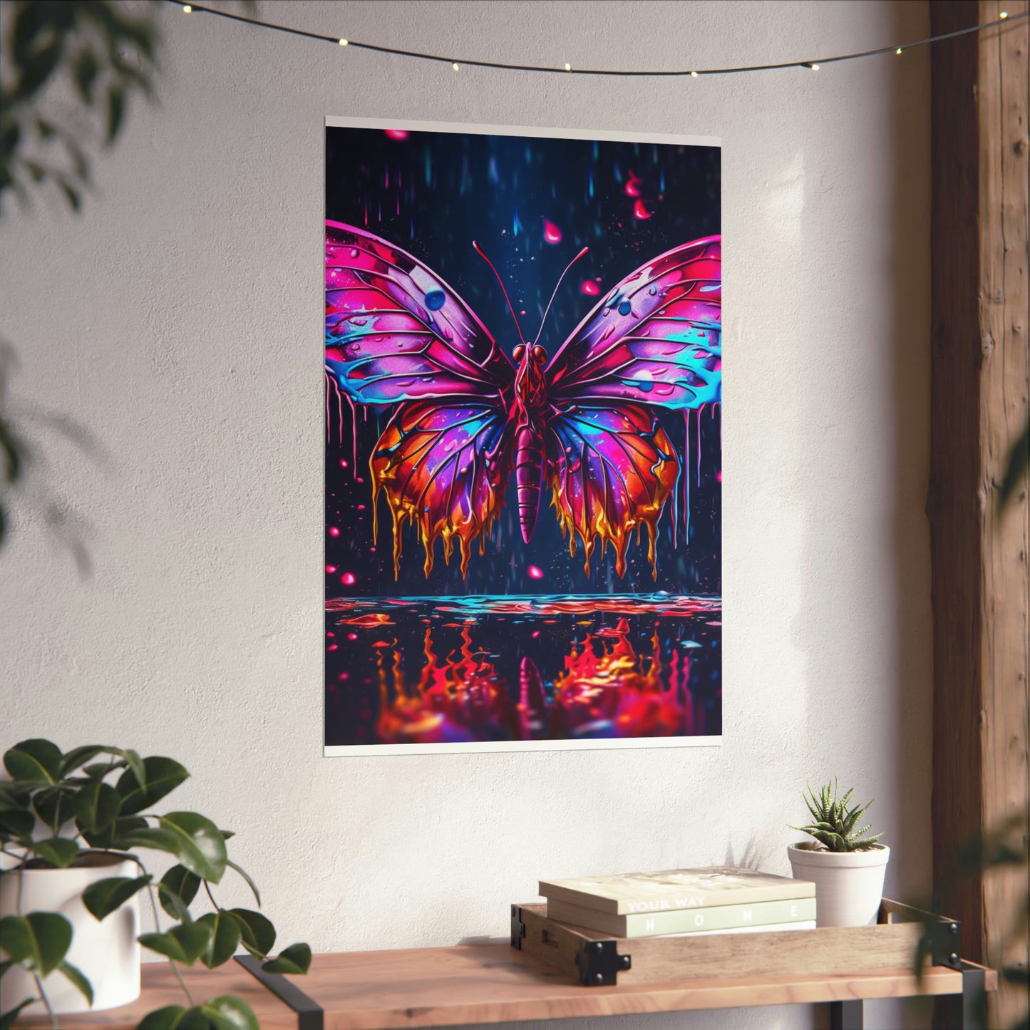 Premium Matte Vertical Posters Pink Butterfly Flair 2