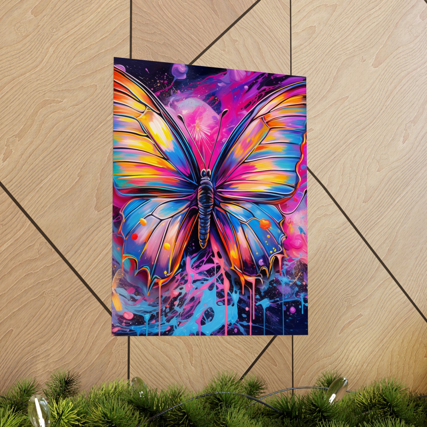 Premium Matte Vertical Posters Pink Butterfly Flair 3