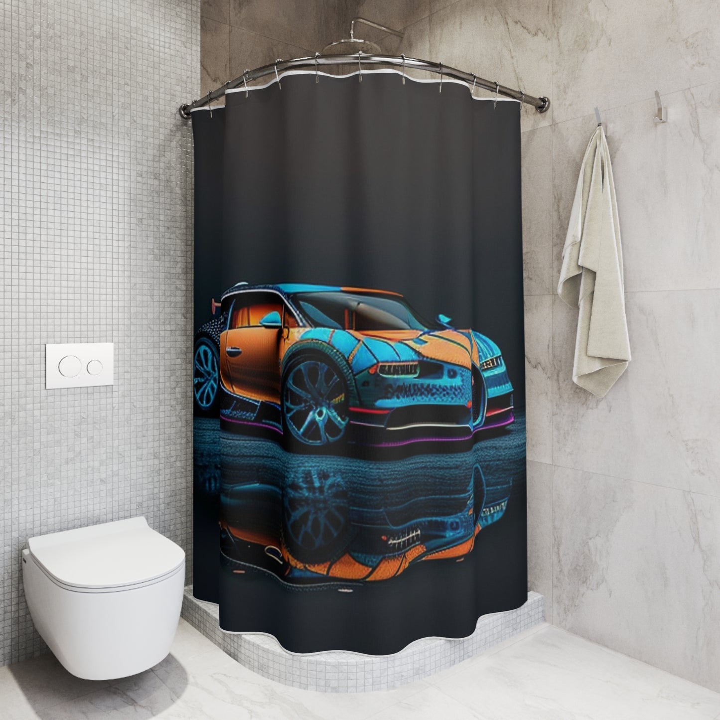 Polyester Shower Curtain Bugatti Blue 1