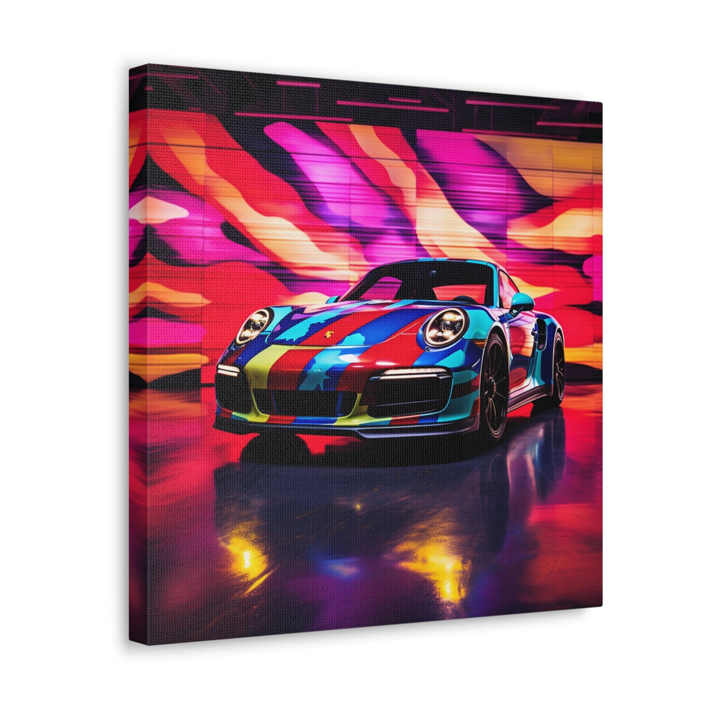 Canvas Gallery Wraps Macro American Flag Porsche 1