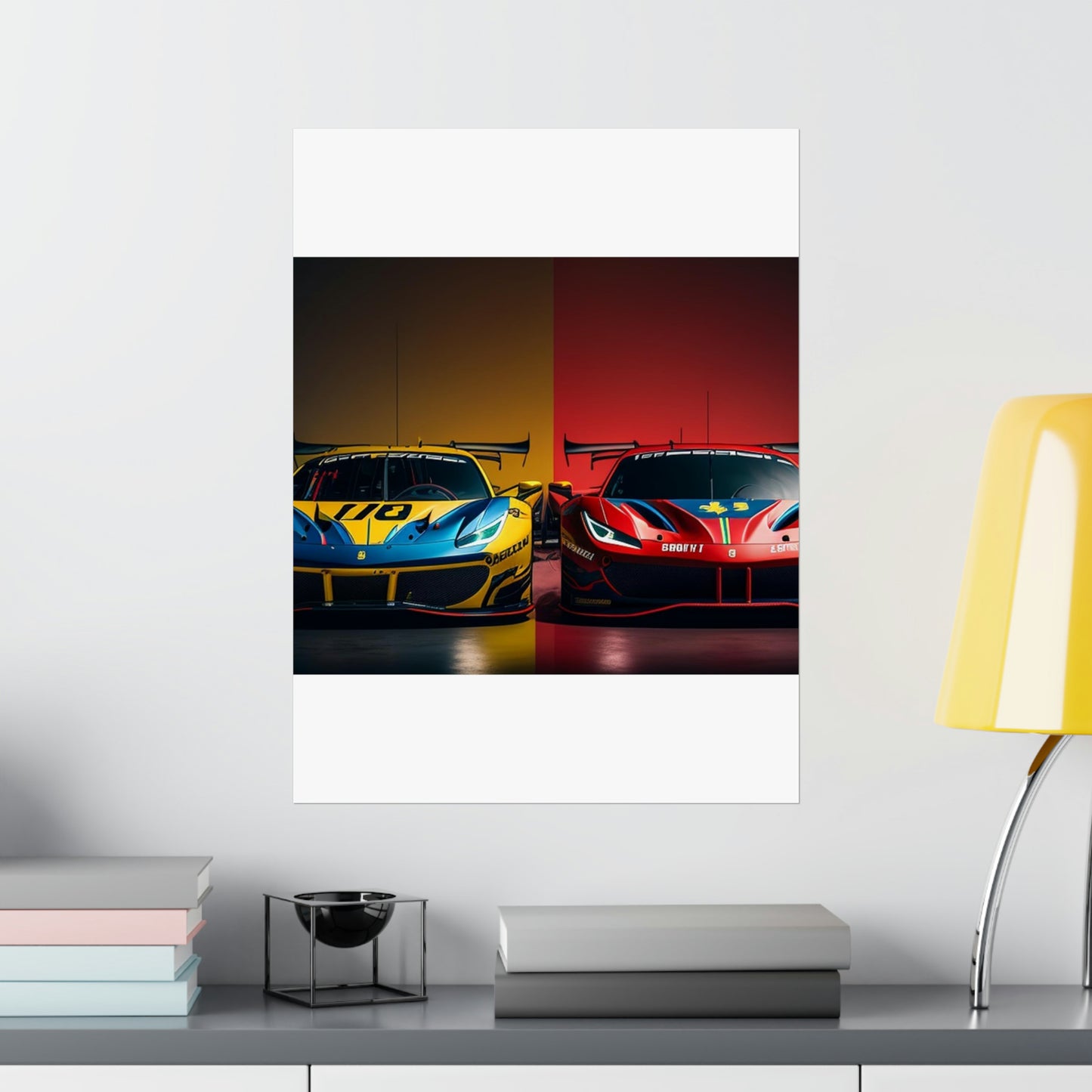 Premium Matte Vertical Posters Ferrari Red Blue 3