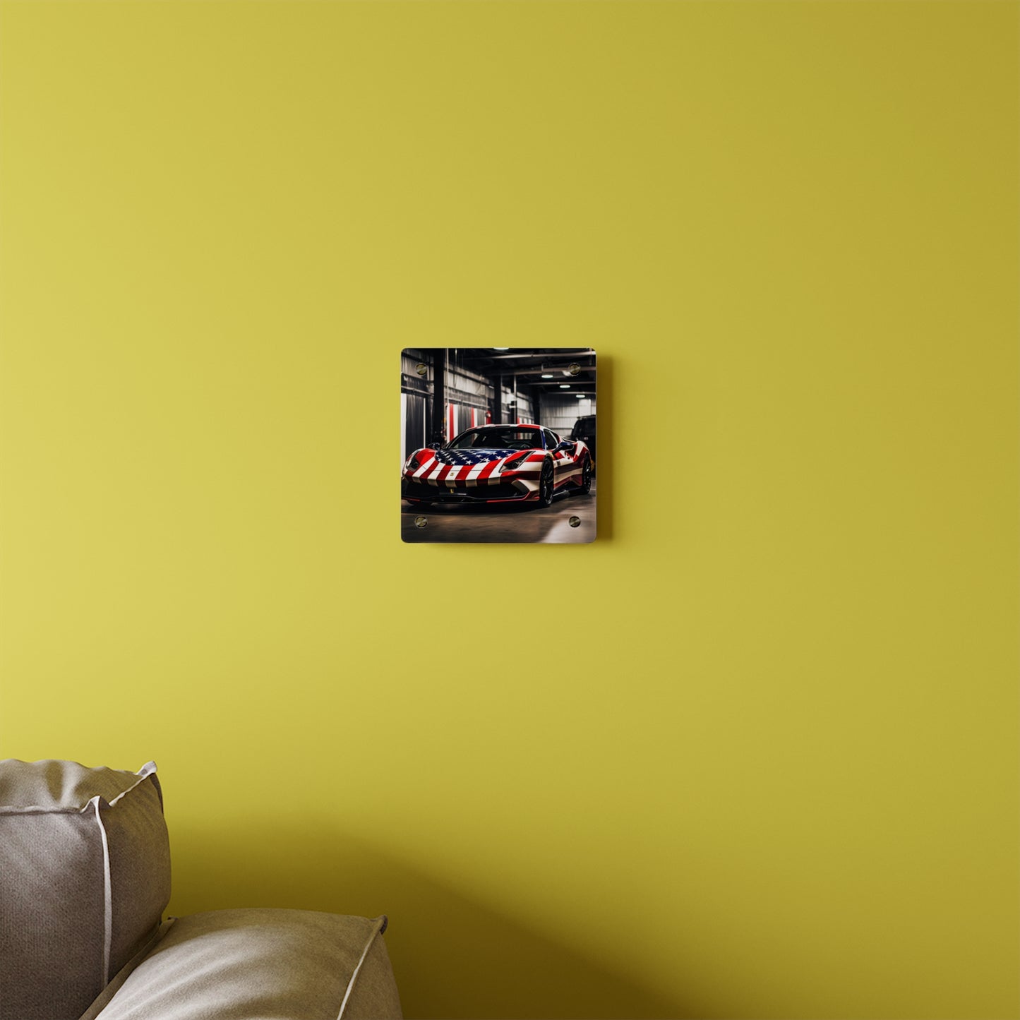 Acrylic Wall Art Panels American Flag Farrari 3