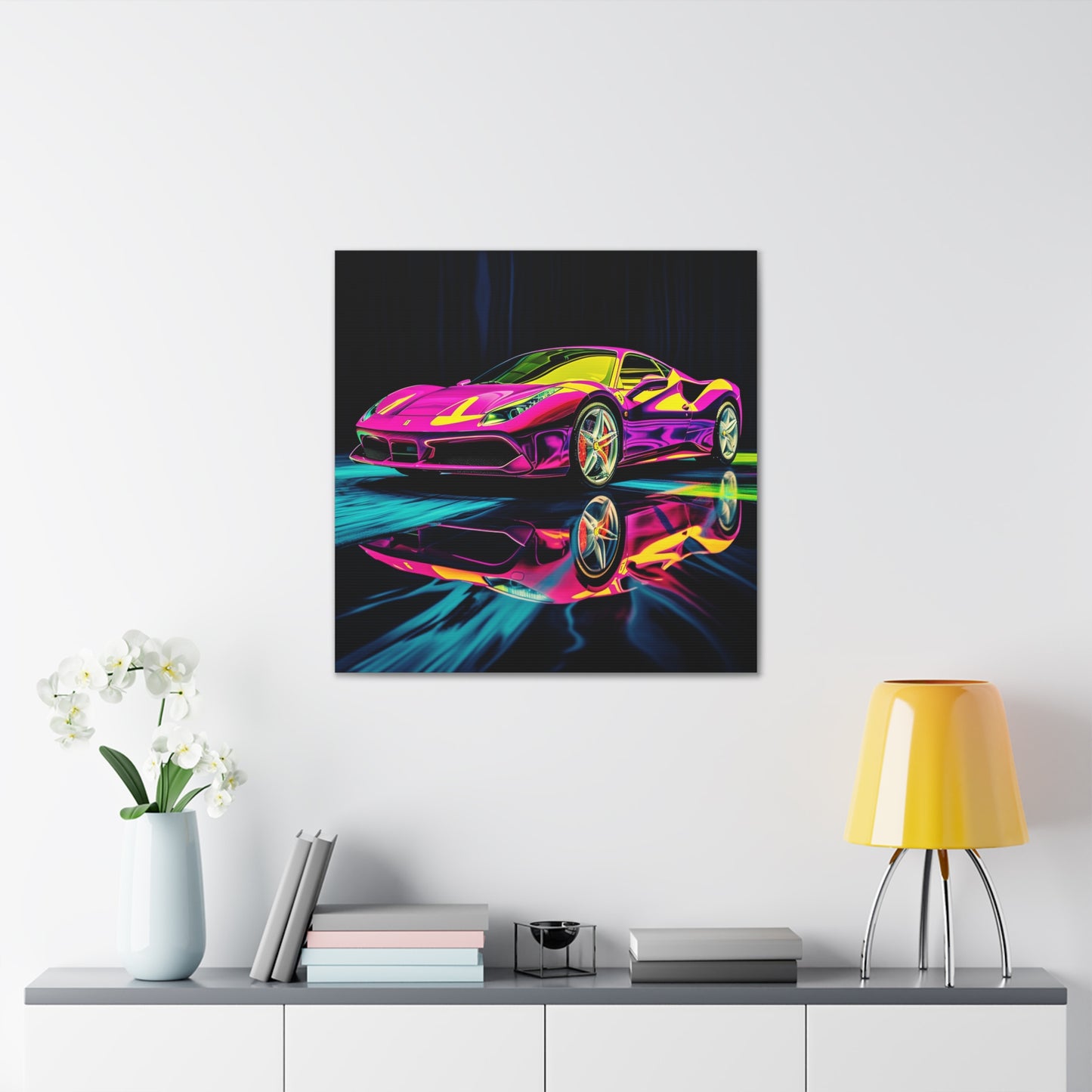 Canvas Gallery Wraps Pink Ferrari Macro 3