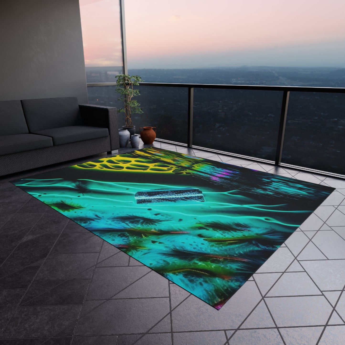 Outdoor Rug  Florescent Glow 2