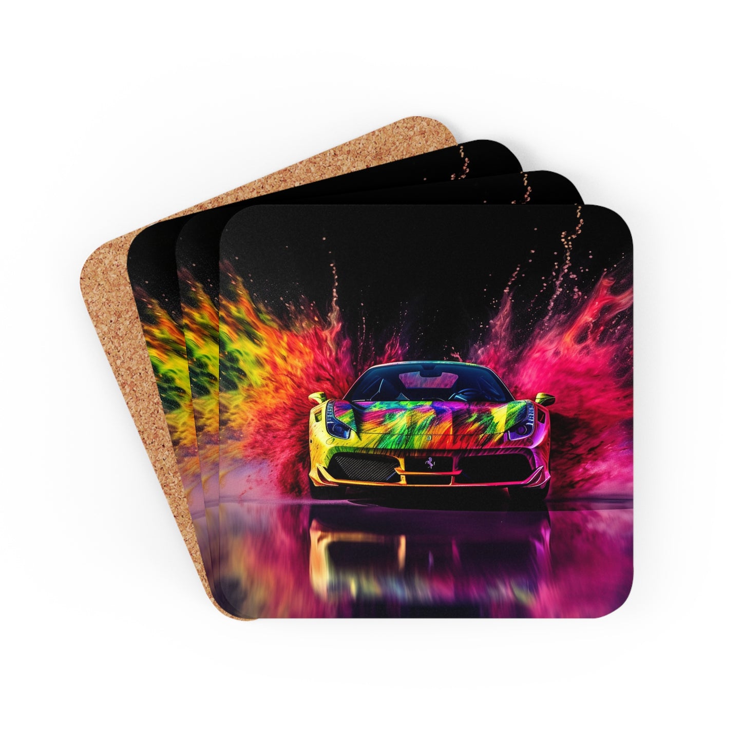 Corkwood Coaster Set Farrari Water 2