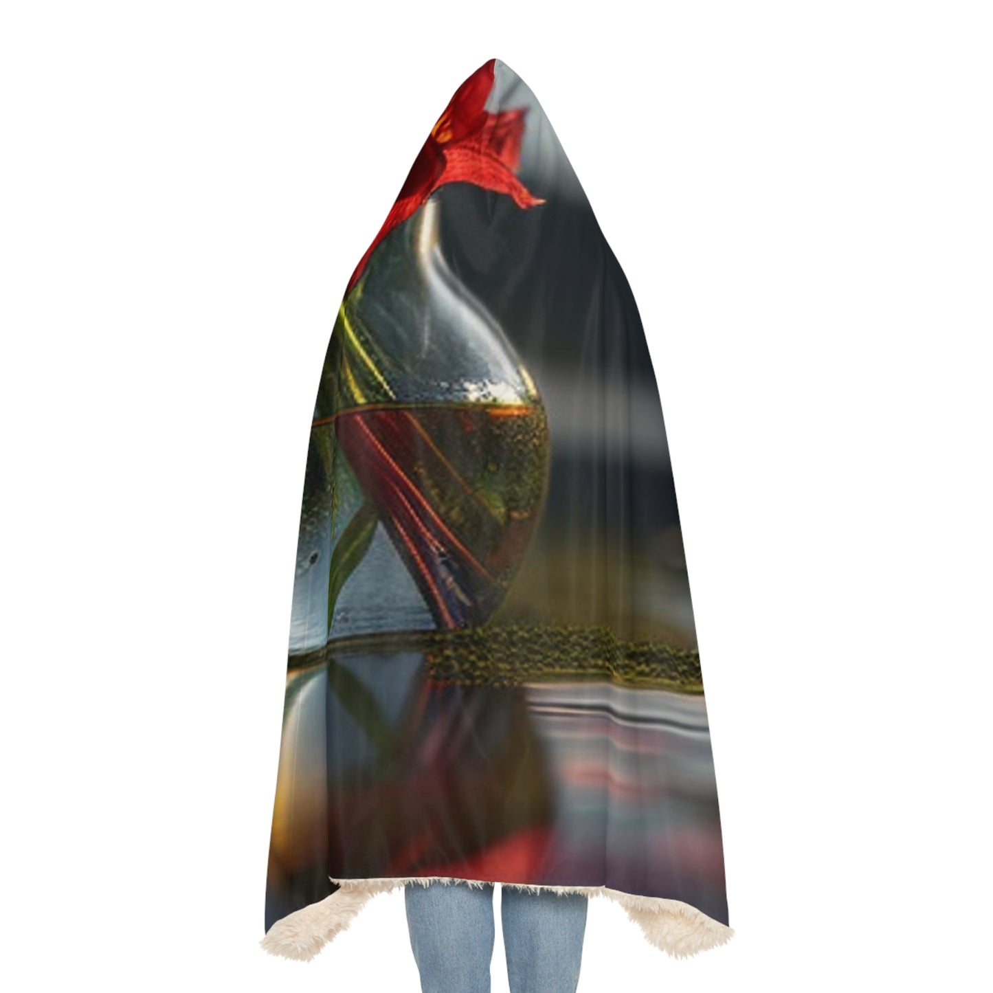Snuggle Hooded Blanket Red Lily in a Glass vase 3