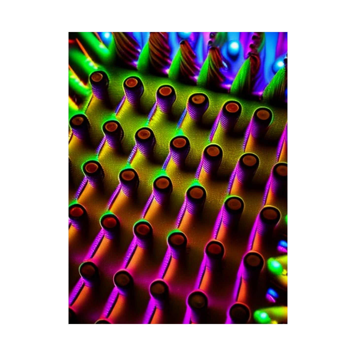 posters Macro Cactus neon square 1