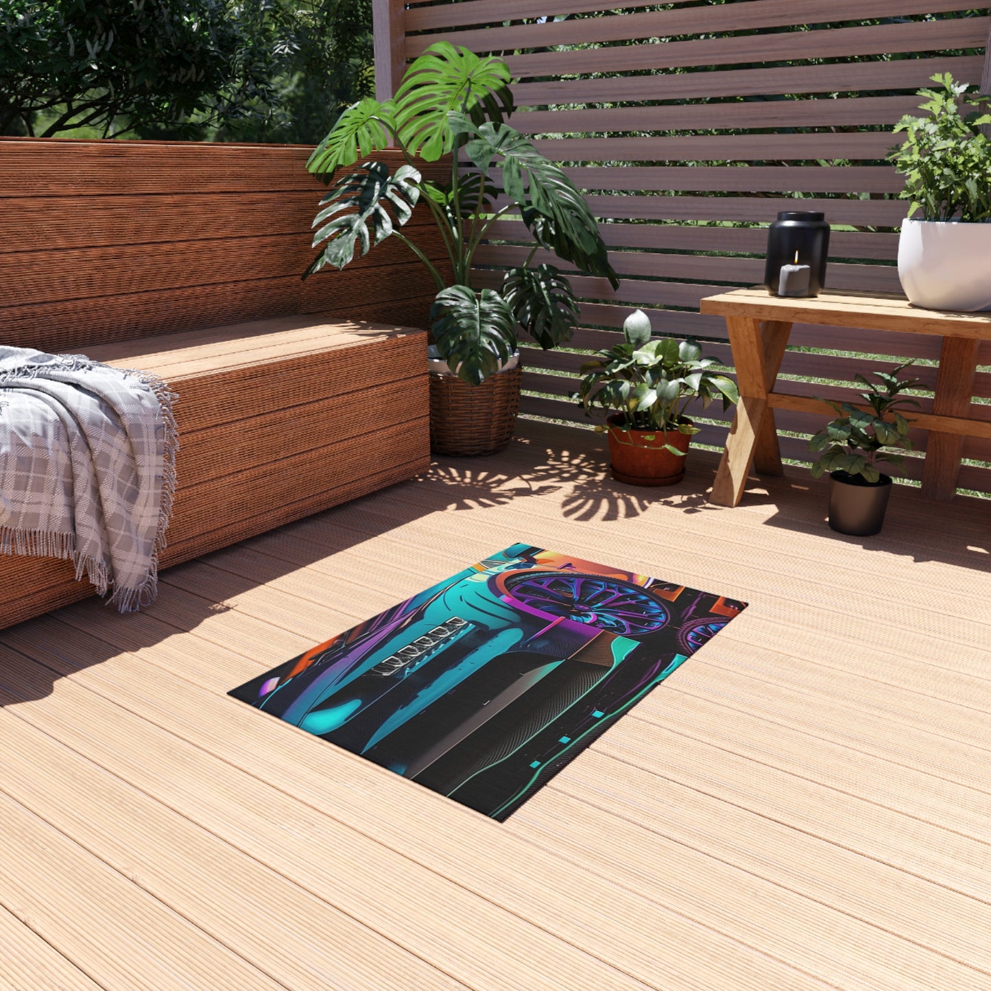 Outdoor Rug  Bugatti Neon Chiron 1