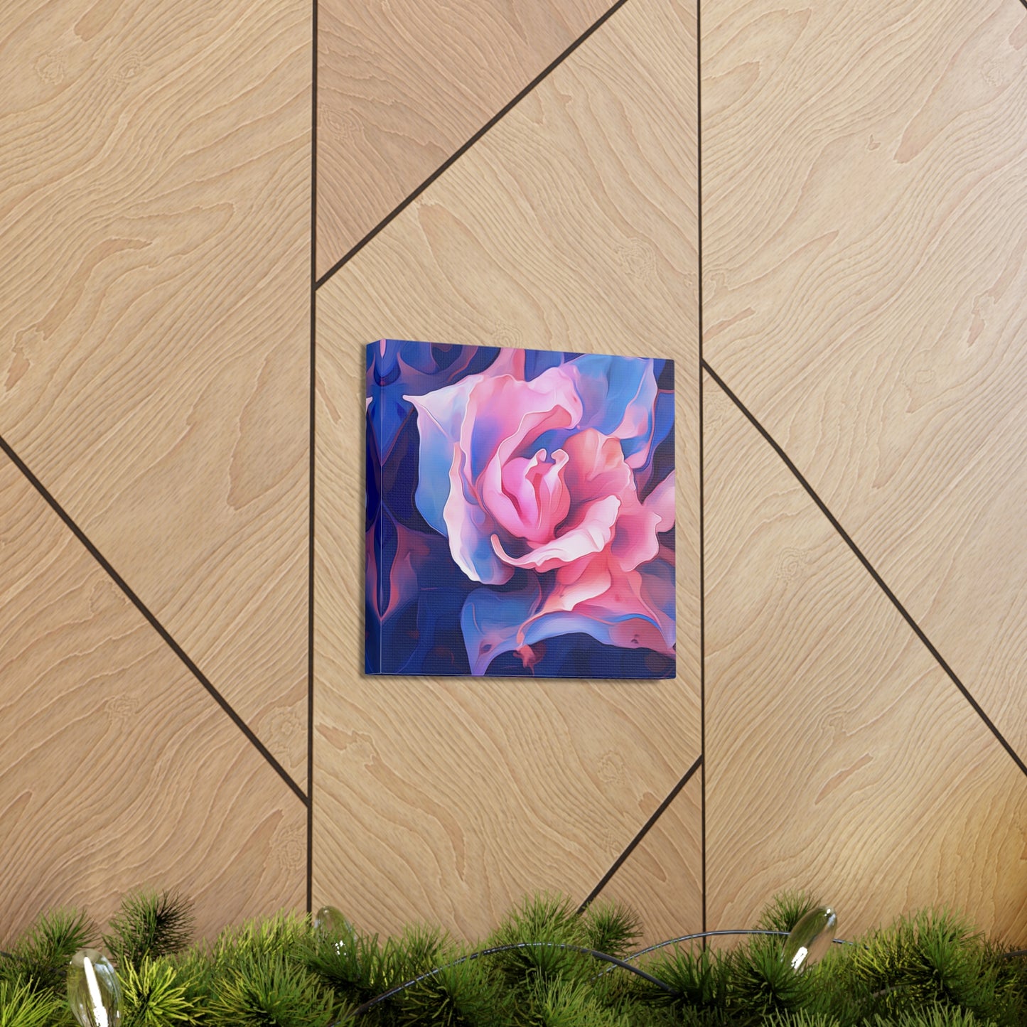 Canvas Gallery Wraps Pink & Blue Tulip Rose 1