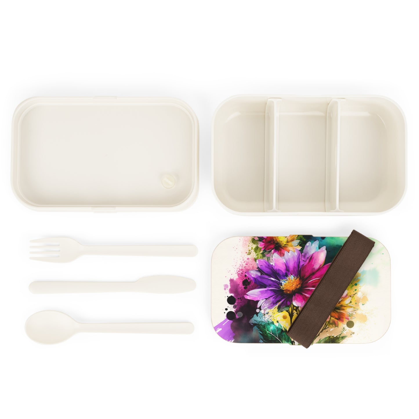 Bento Lunch Box Bright Spring Flowers 1