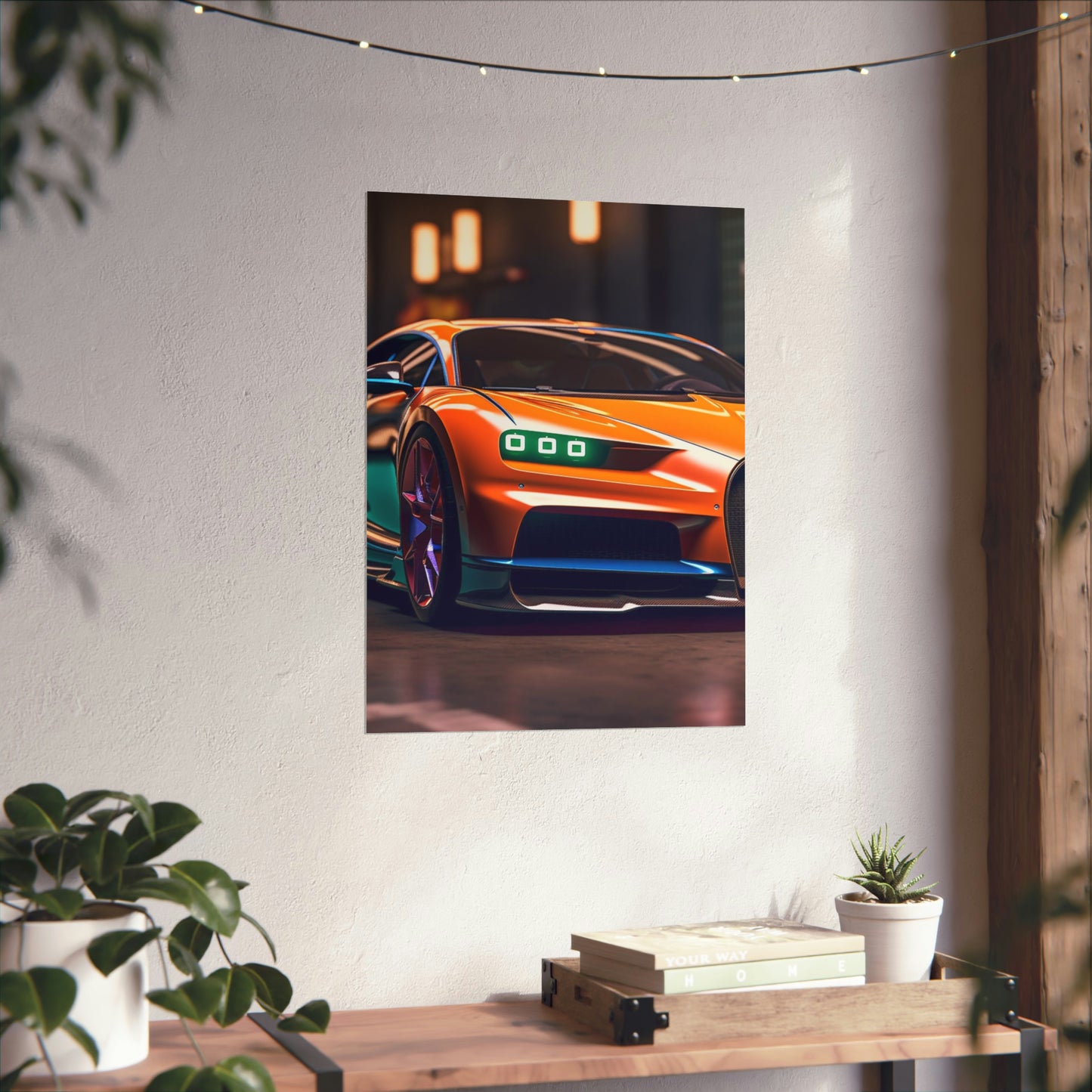 Premium Matte Vertical Posters Hyper Bugatti Neon Chiron 1