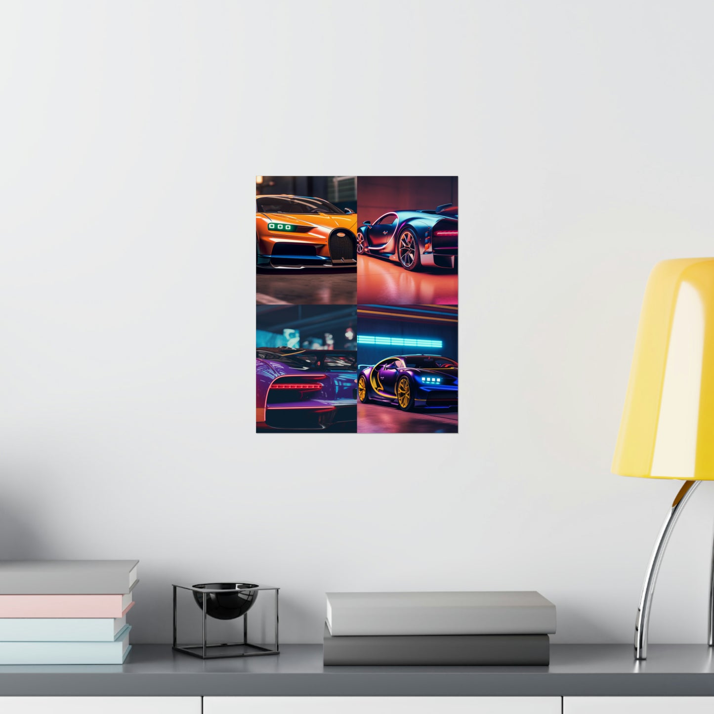 Premium Matte Vertical Posters Hyper Bugatti Neon Chiron 5