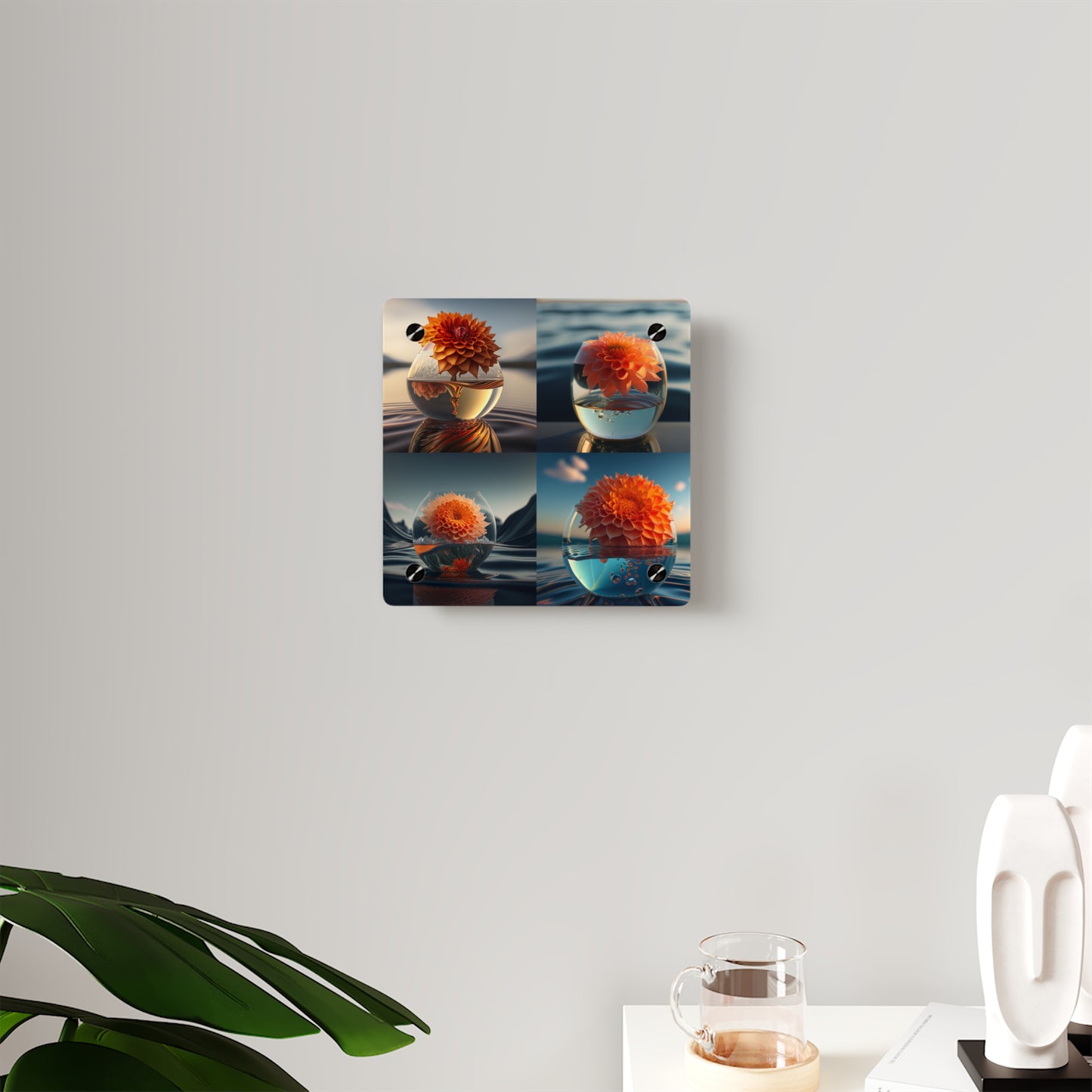 Acrylic Wall Art Panels Dahlia Orange 5