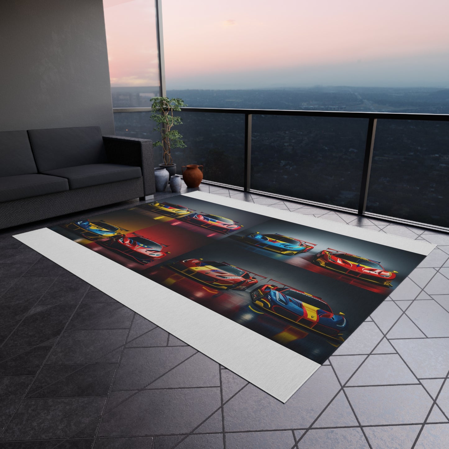 Outdoor Rug  Ferrari Red Blue 5