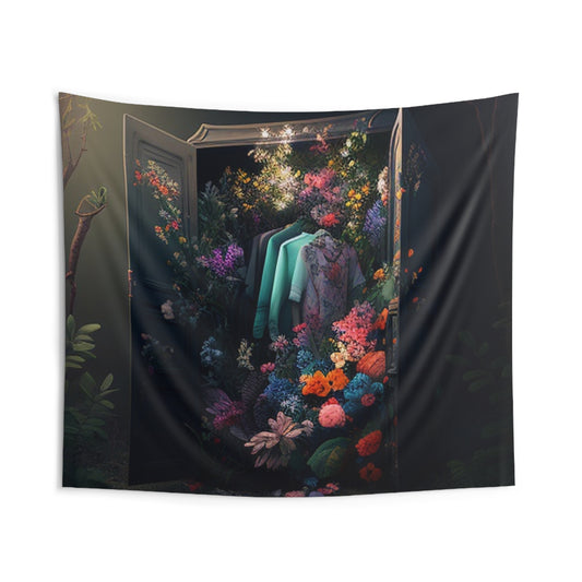 Indoor Wall Tapestries A Wardrobe Surrounded by Flowers 1