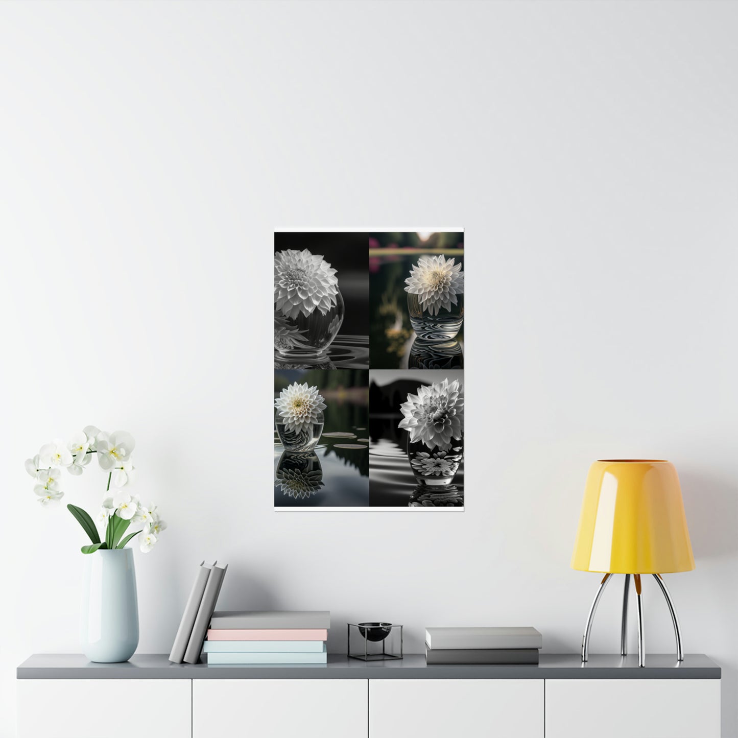 Premium Matte Vertical Posters White Dahlia 5