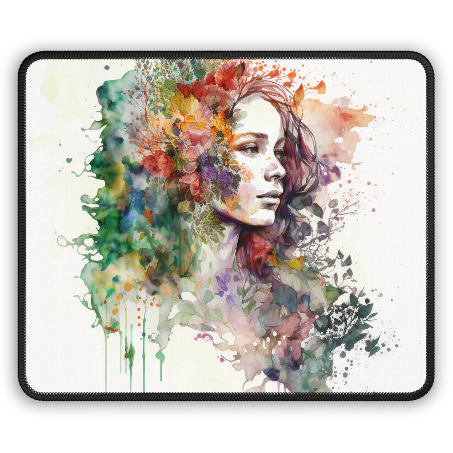 Gaming Mouse Pad  Mother Nature Bright Spring Colors Realistic Watercolor 3