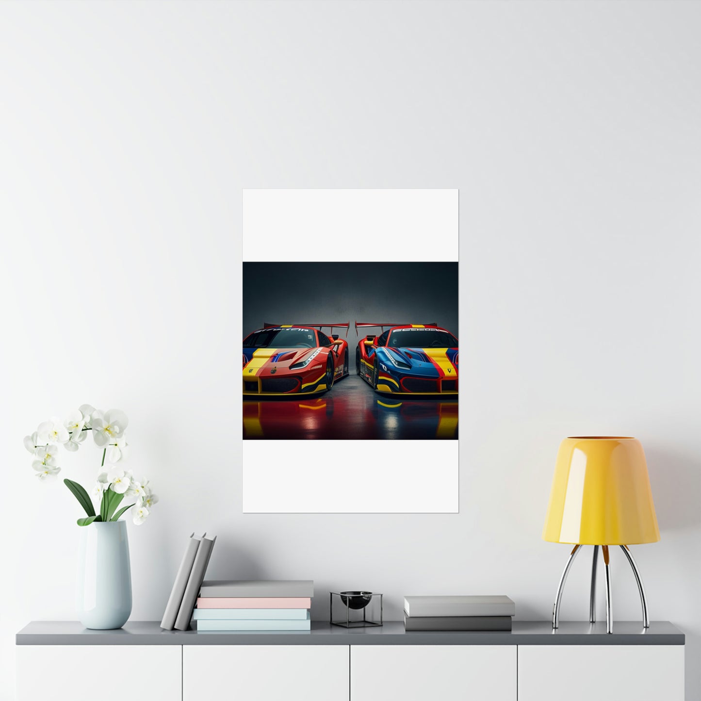 Premium Matte Vertical Posters Ferrari Red Blue 4