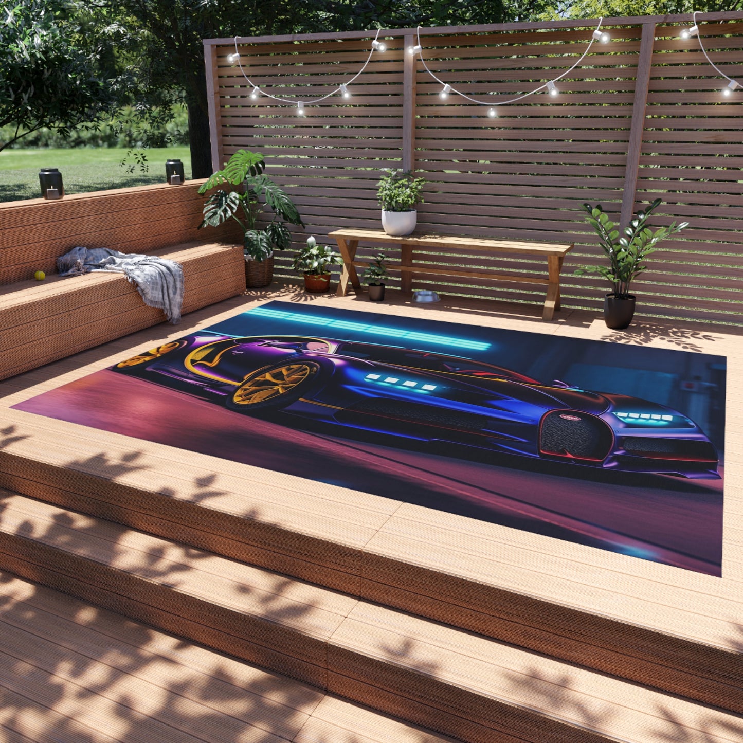 Outdoor Rug  Hyper Bugatti Neon Chiron 4