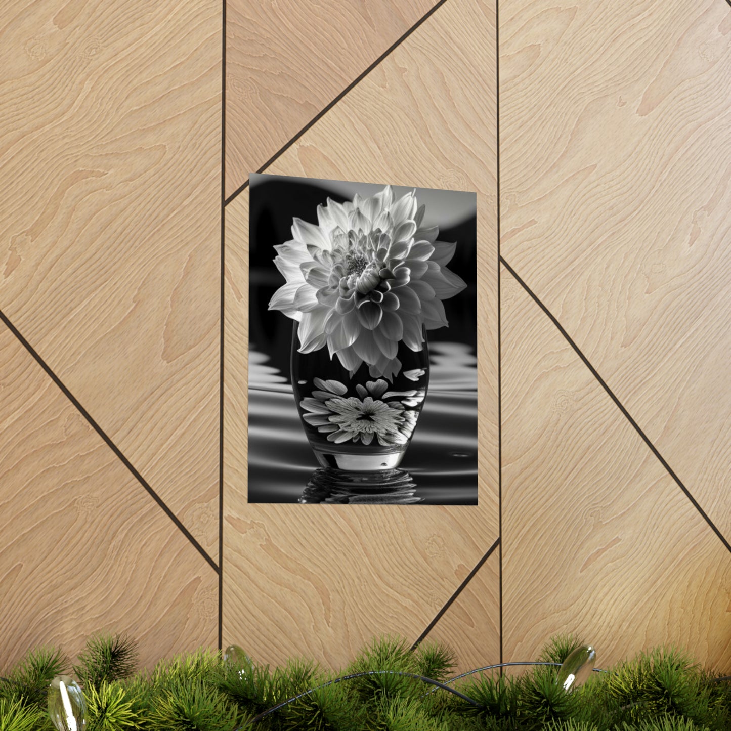 Premium Matte Vertical Posters White Dahlia 4