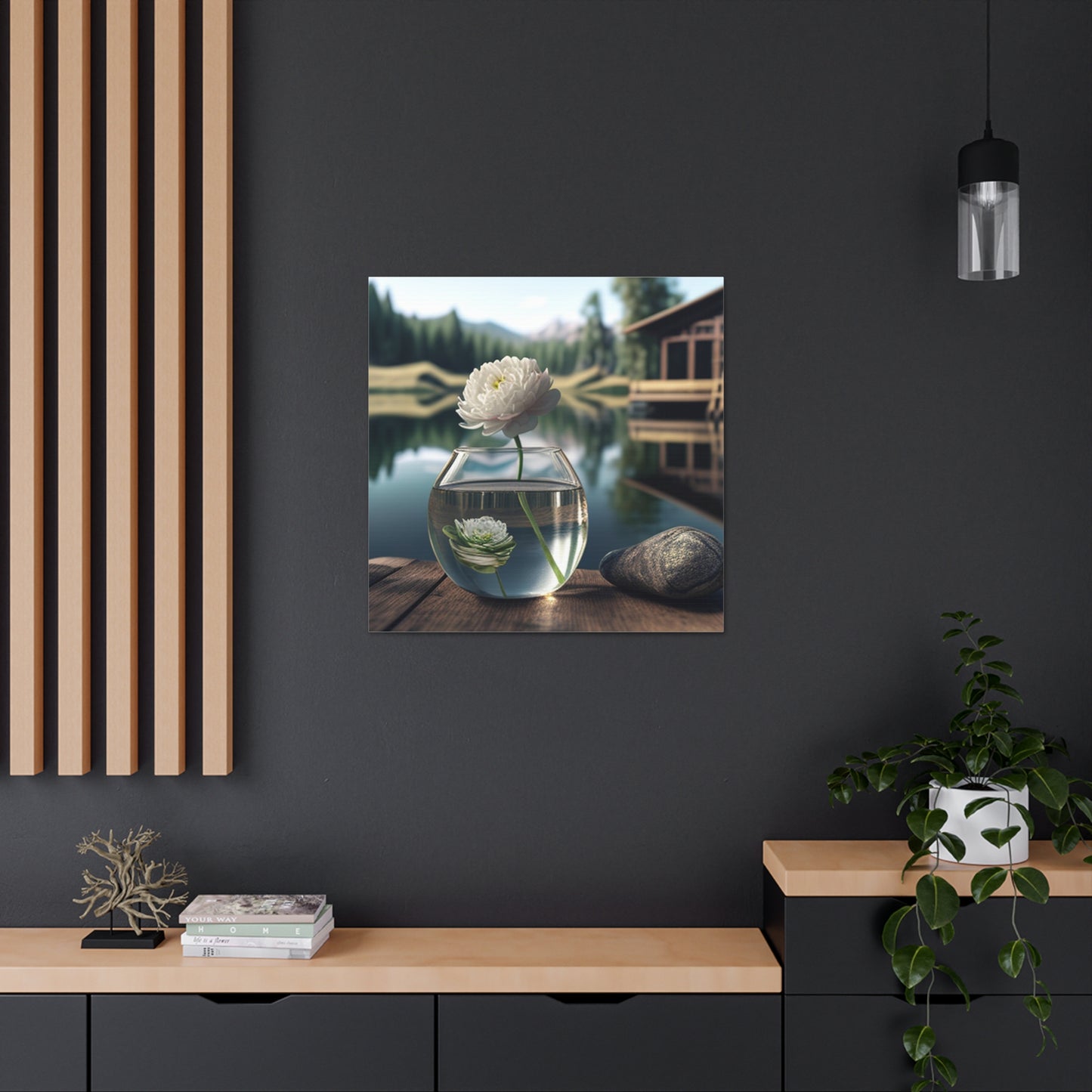 Canvas Gallery Wraps White Peony glass vase 2