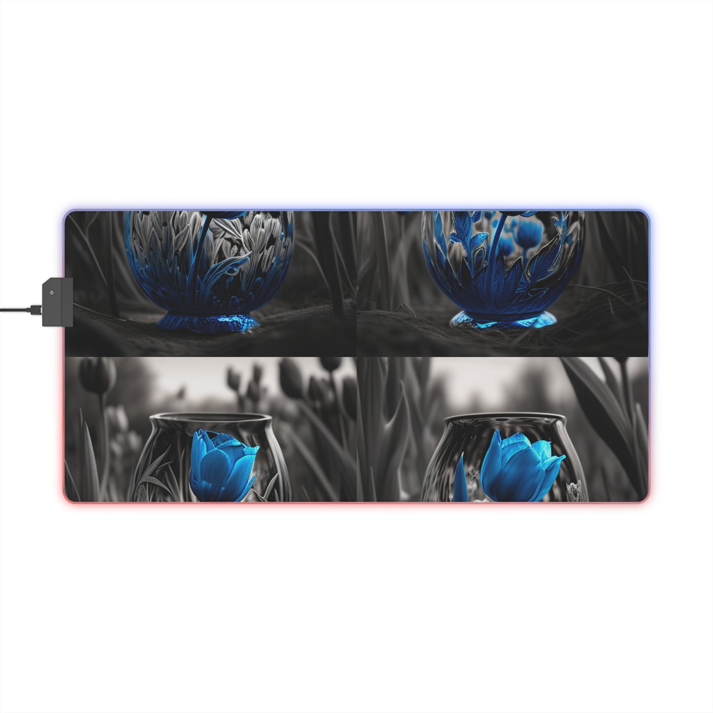 LED Gaming Mouse Pad Tulip Blue 5