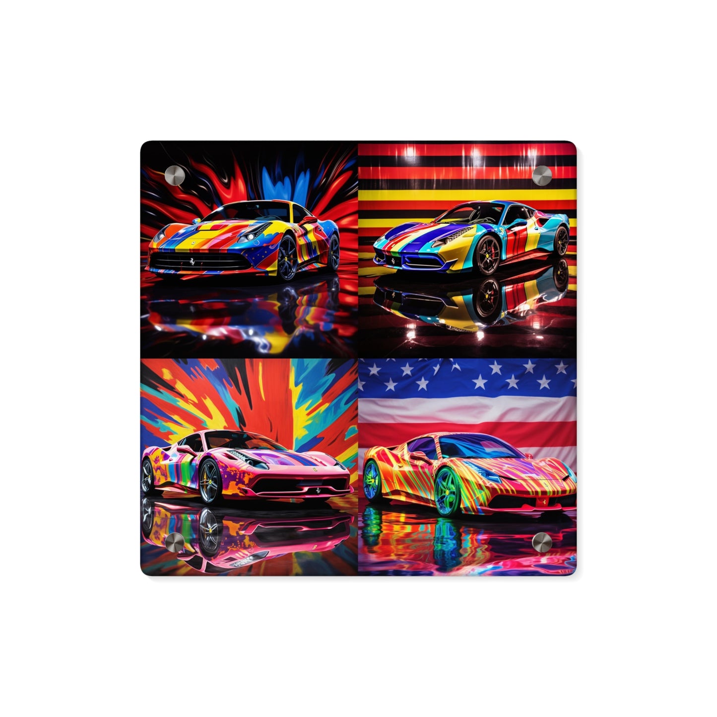 Acrylic Wall Art Panels Hyper Colorfull Ferrari 5