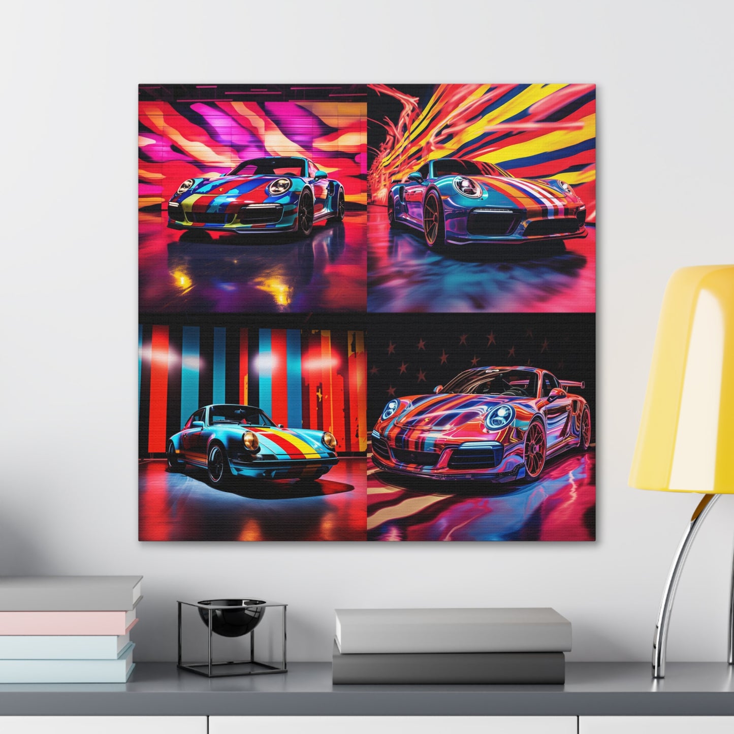 Canvas Gallery Wraps Macro American Flag Porsche 5