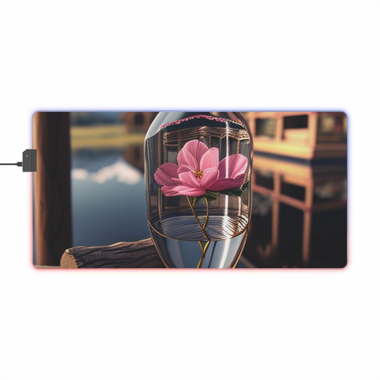 LED Gaming Mouse Pad Pink Magnolia 4