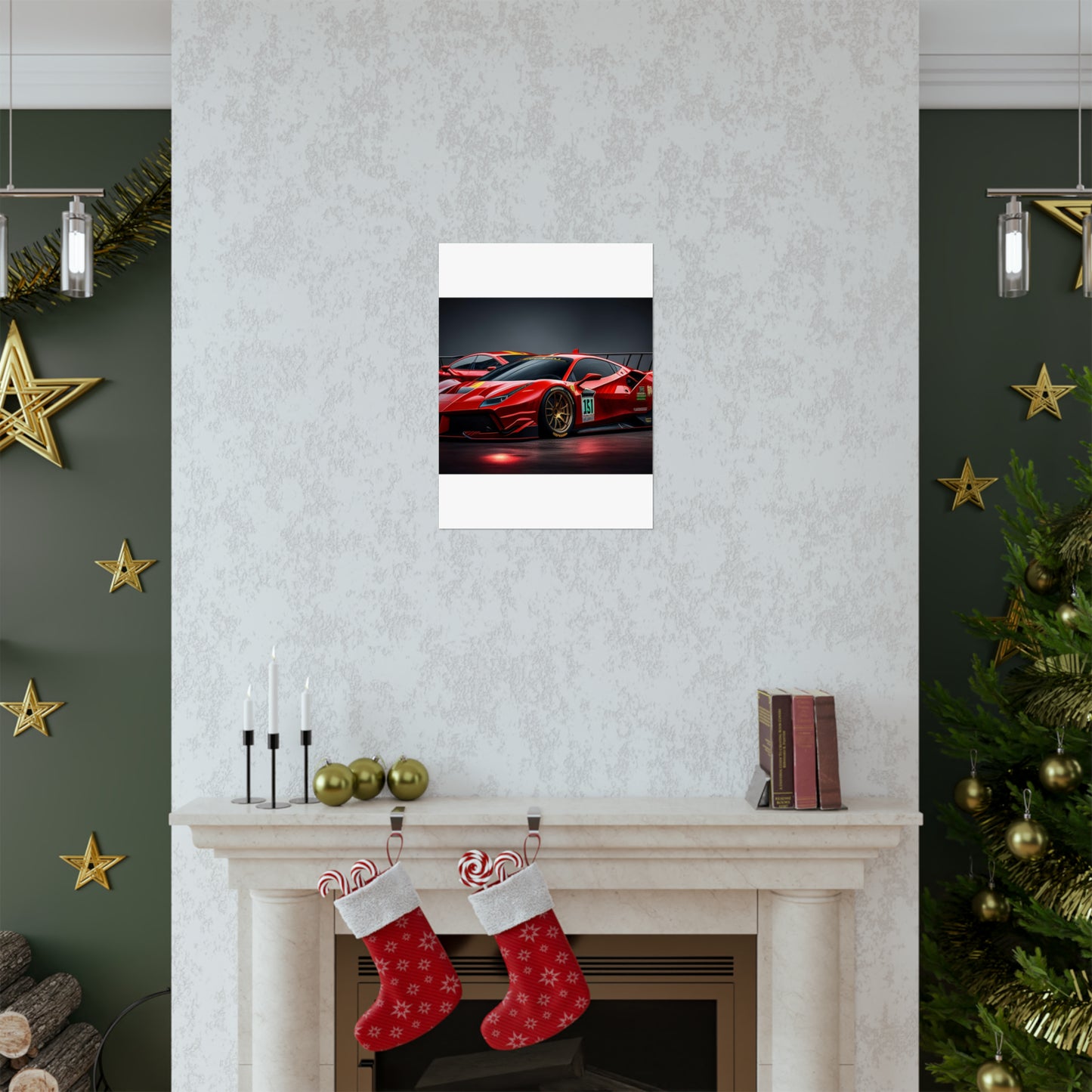 Premium Matte Vertical Posters Ferrari Red 2