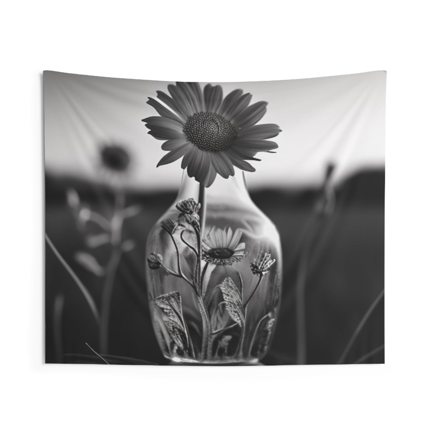 Indoor Wall Tapestries Yellw Sunflower in a vase 2