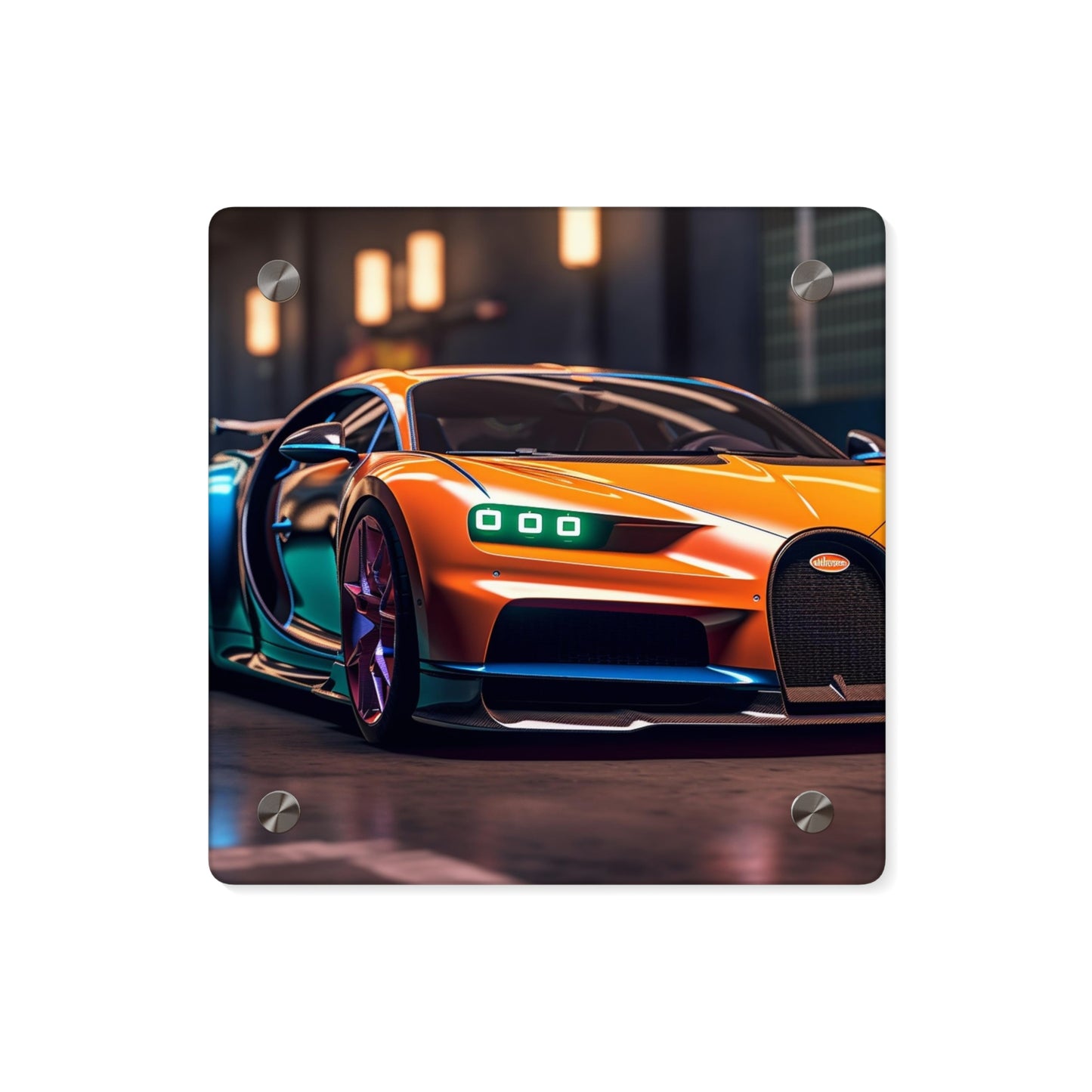 Acrylic Wall Art Panels Hyper Bugatti Neon Chiron 1