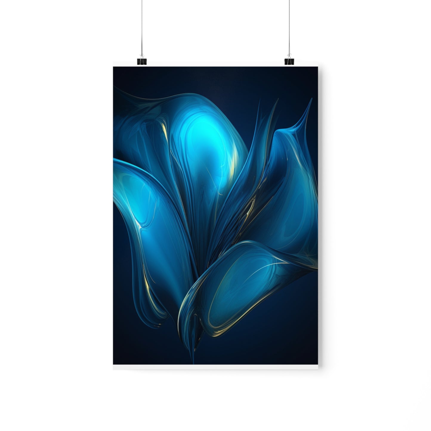 Premium Matte Vertical Posters Abstract Blue Tulip 2