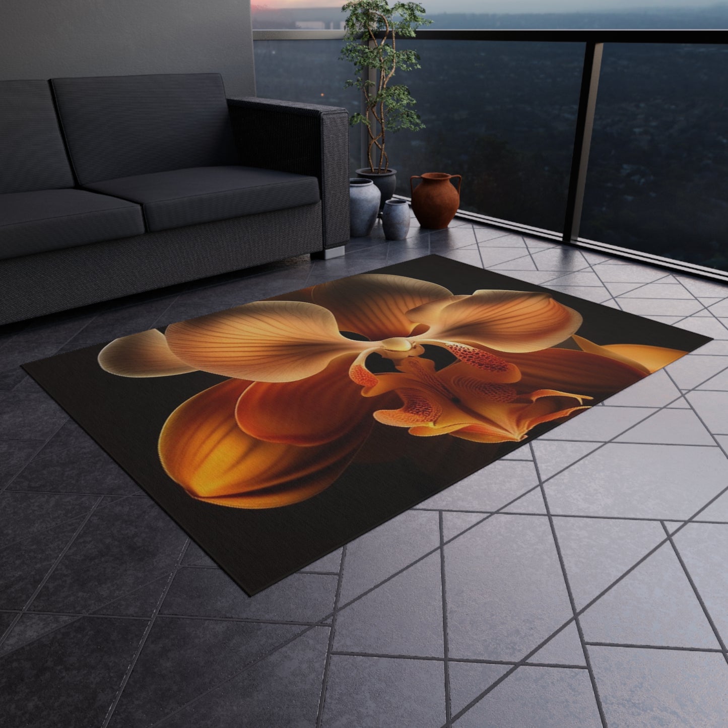 Outdoor Rug  Orange Orchid 2