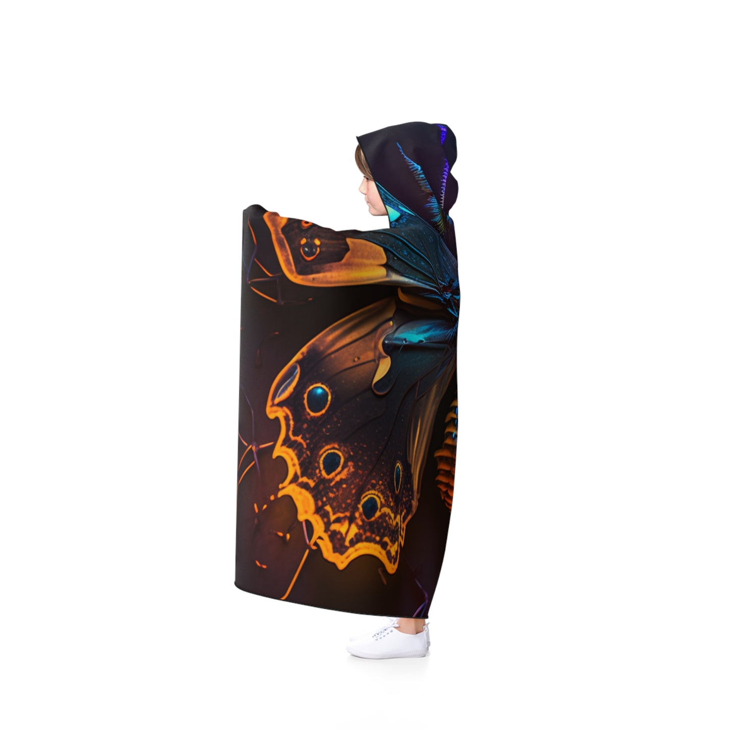 Hooded Blanket Neon Hue Butterfly 2