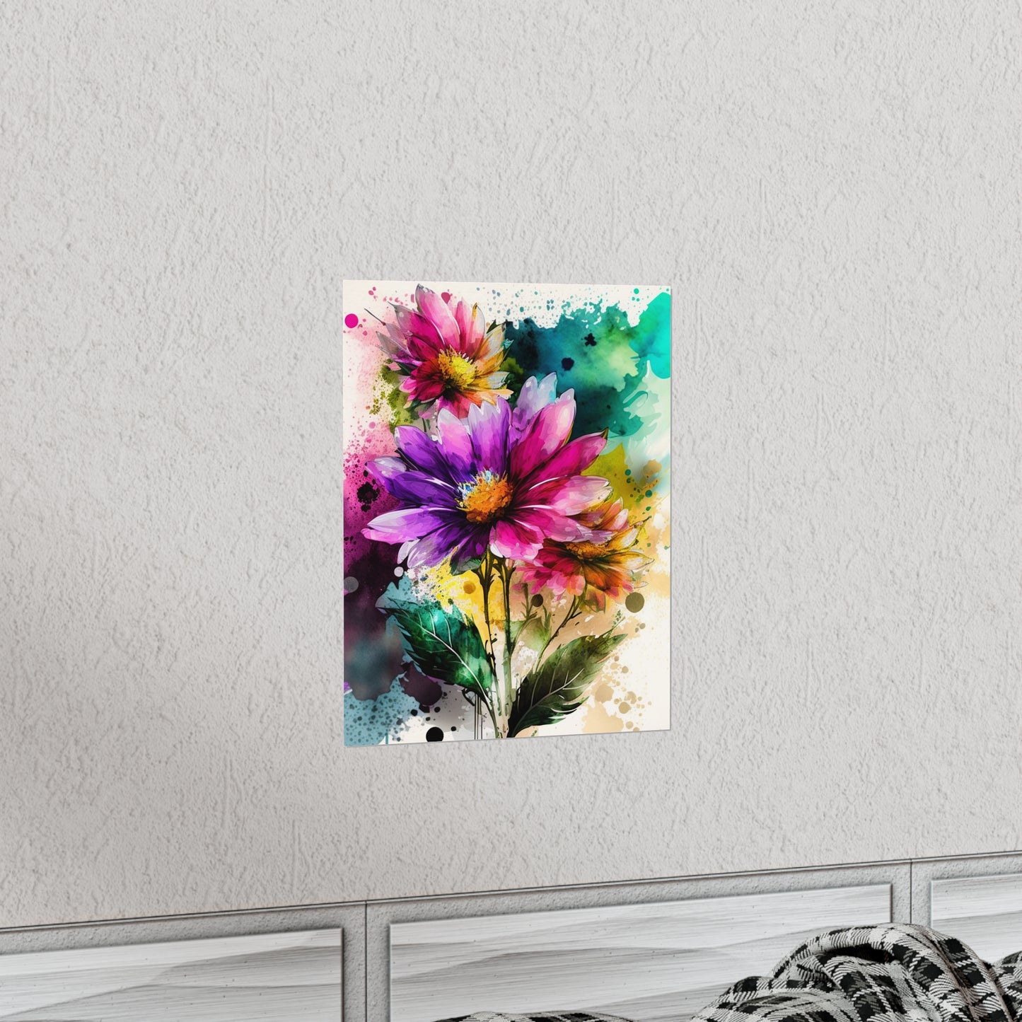 Premium Matte Vertical Posters Bright Spring Flowers 1