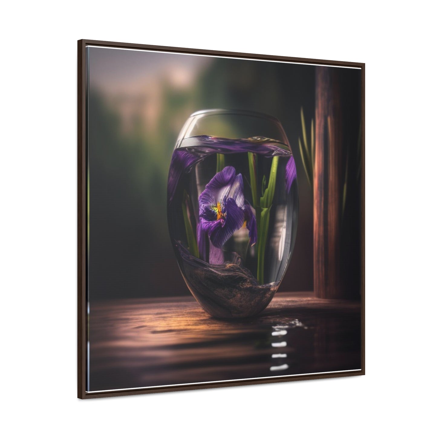 Gallery Canvas Wraps, Square Frame Purple Iris in a vase 4
