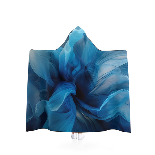 Hooded Blanket Blue Tluip Abstract 2