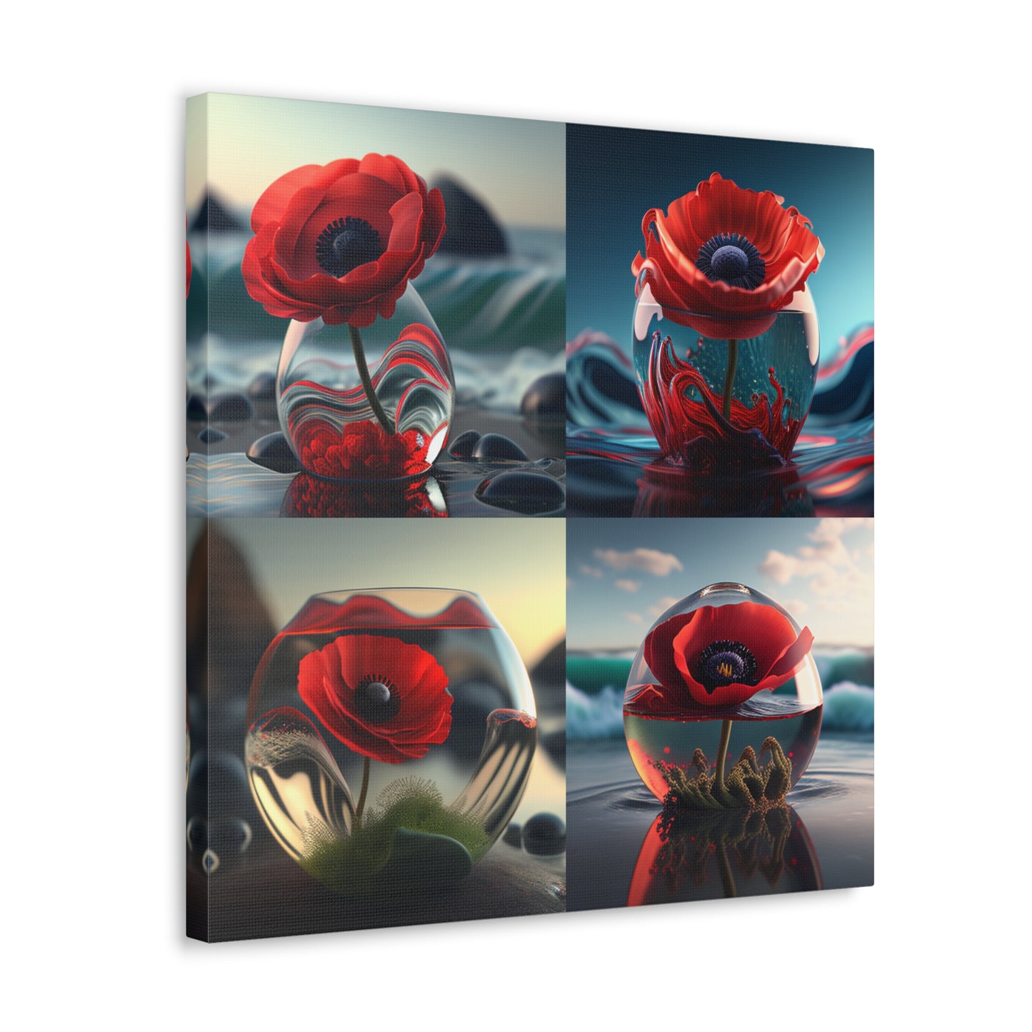 Canvas Gallery Wraps Red Anemone in a Vase 5