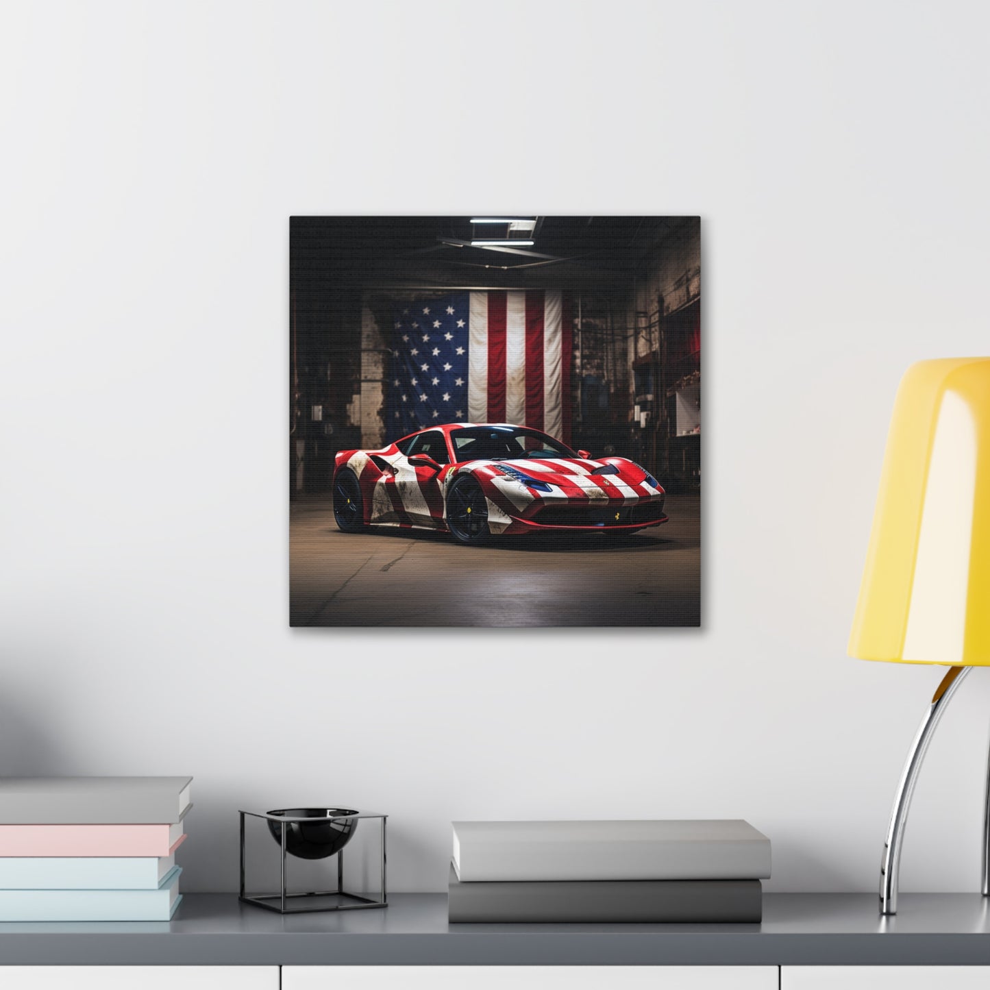 Canvas Gallery Wraps American Flag Farrari 2