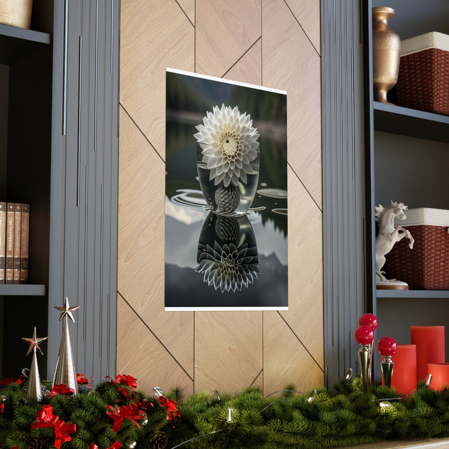 Premium Matte Vertical Posters White Dahlia 3