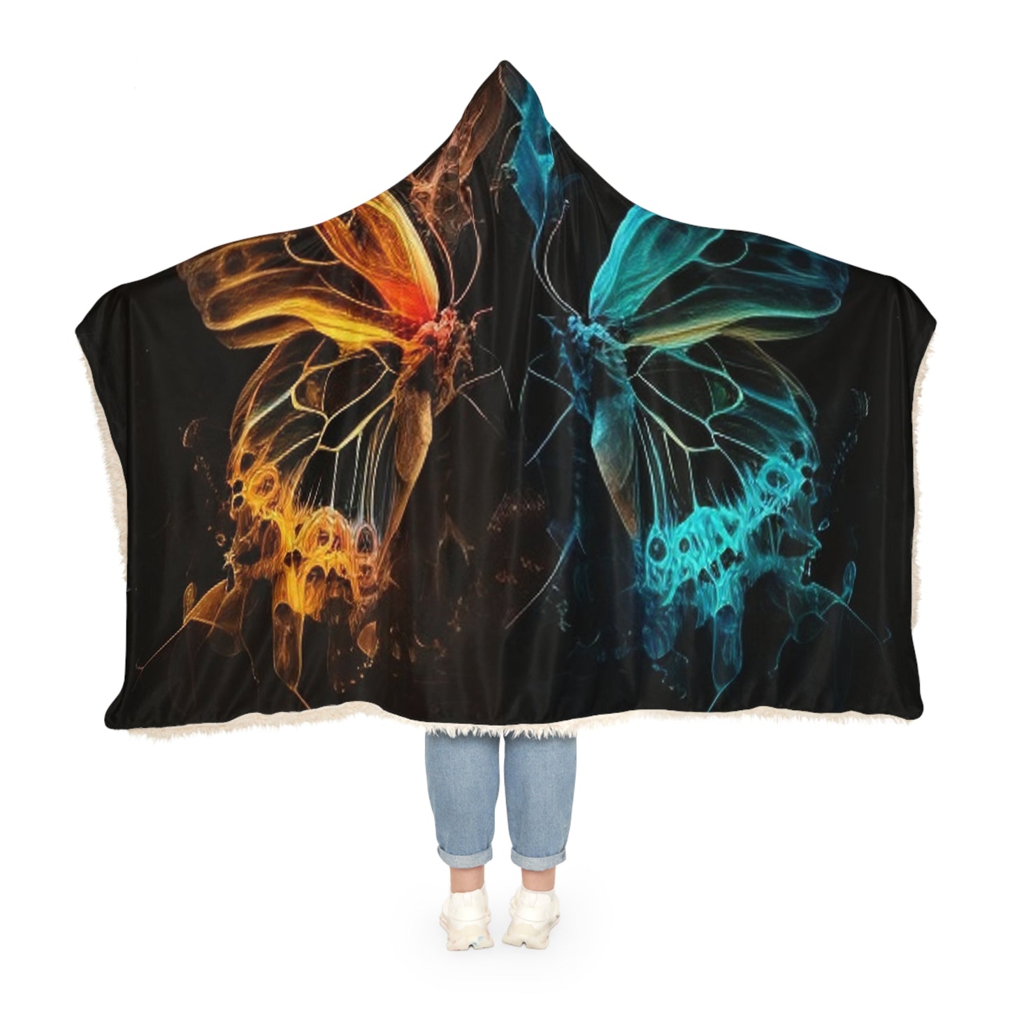 Snuggle Hooded Blanket Kiss Neon Butterfly 3