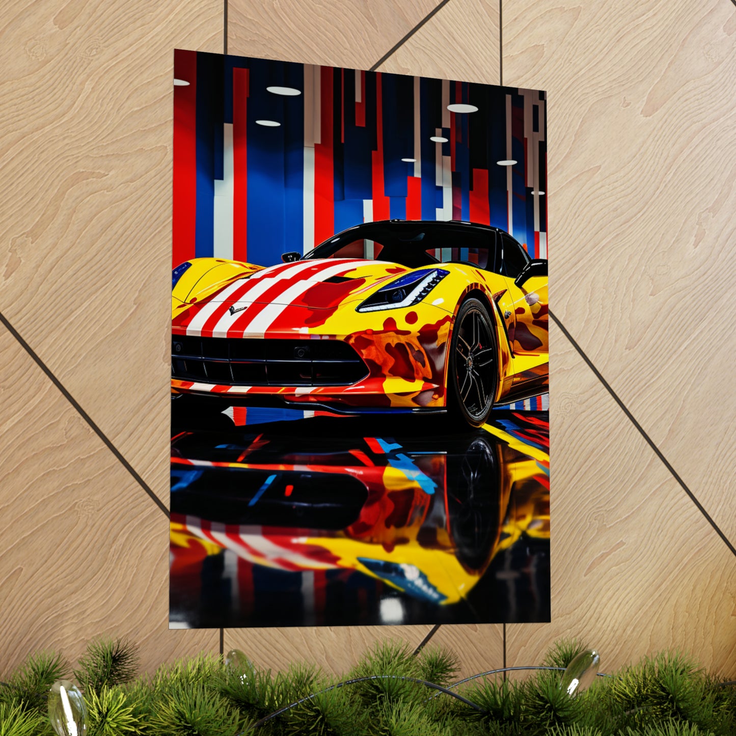 Premium Matte Vertical Posters Macro Flag Ferrari 4