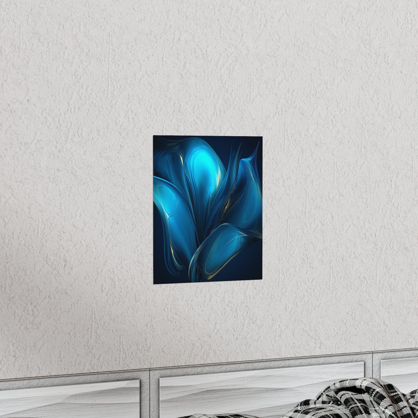 Premium Matte Vertical Posters Abstract Blue Tulip 2