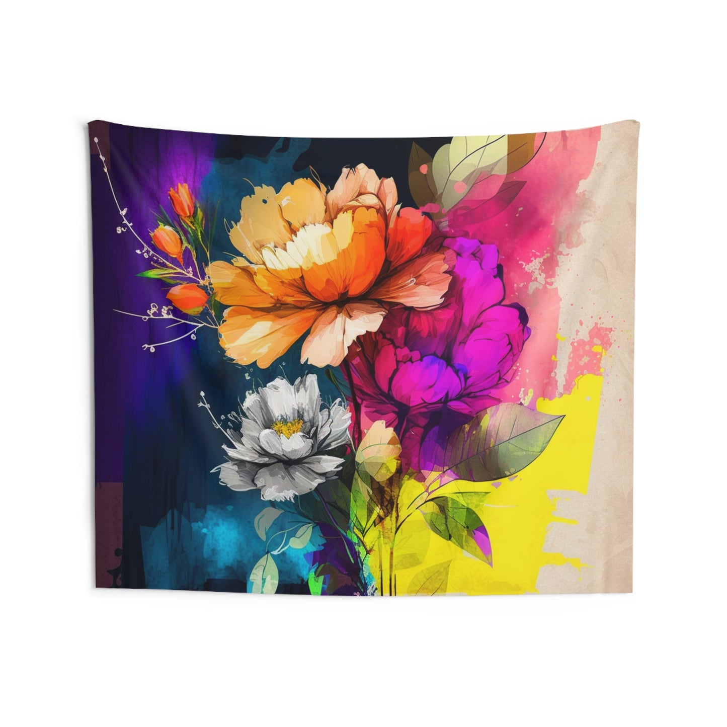 Indoor Wall Tapestries Bright Spring Flowers 4