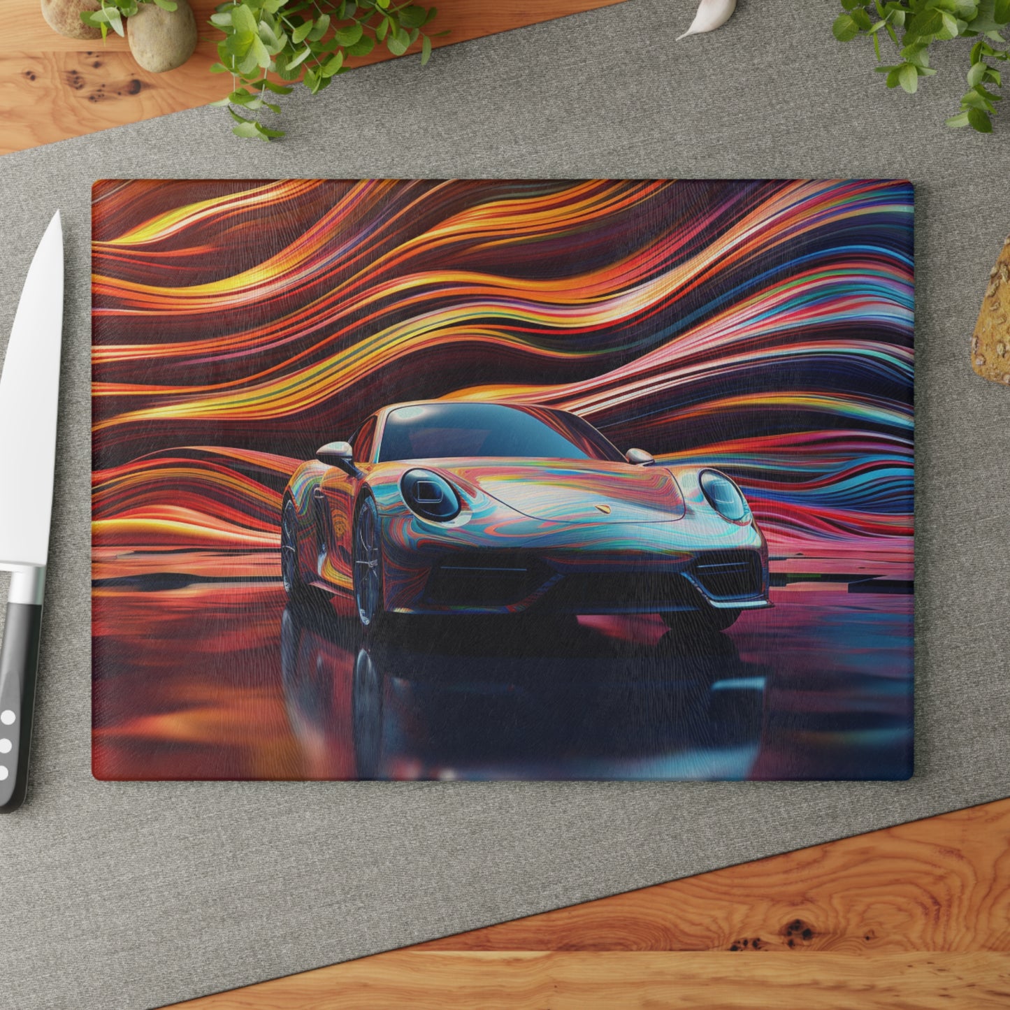 Glass Cutting Board Porsche Water Fusion 1