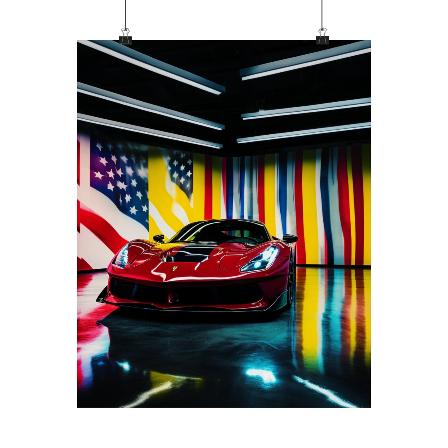 Premium Matte Vertical Posters Macro Flag Ferrari 2