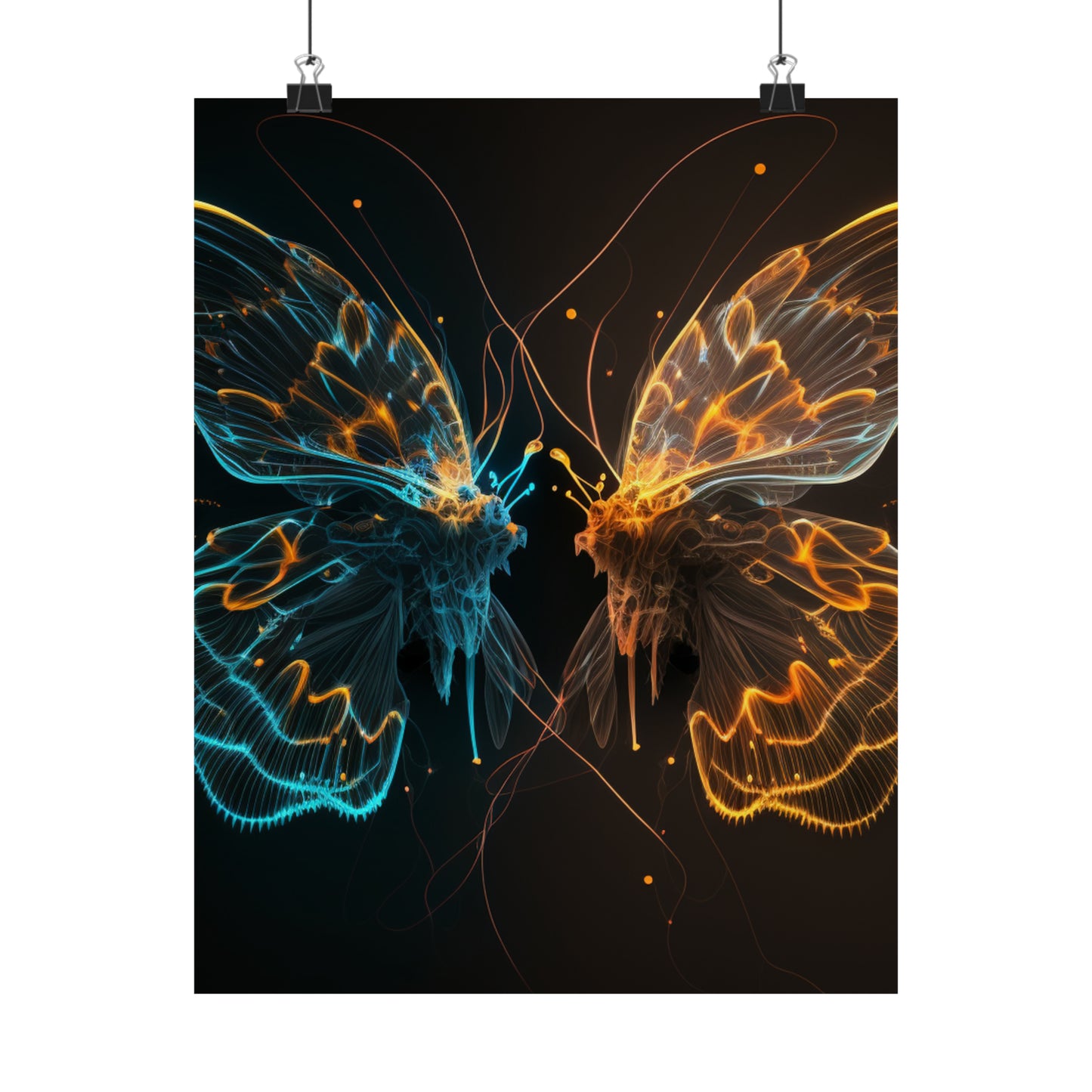 Premium Matte Vertical Posters Neon Glo Butterfly 1