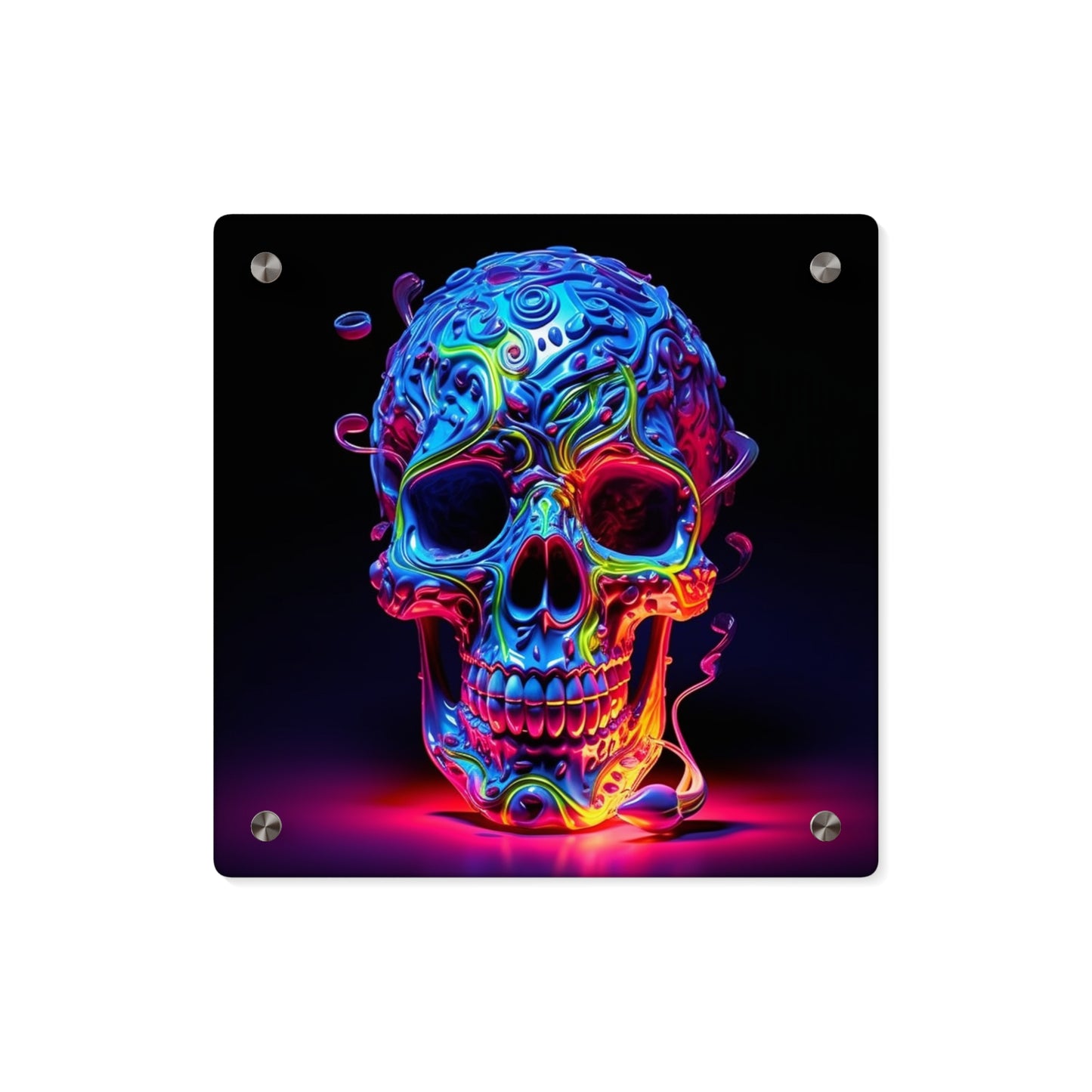 Acrylic Wall Art Panels Macro Skull Color 3