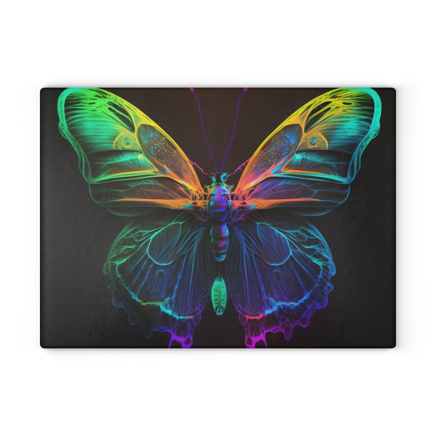 Glass Cutting Board Raw Hyper Color Butterfly 3